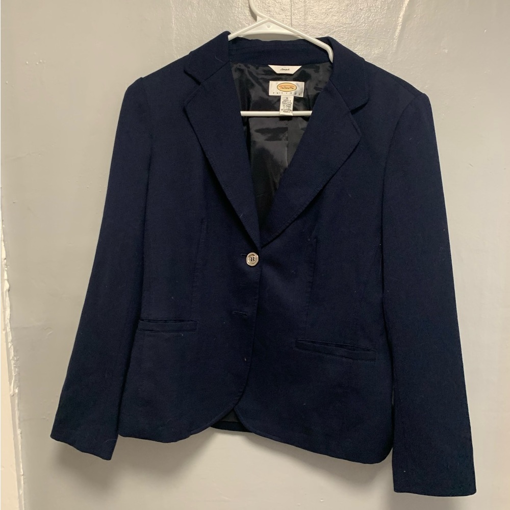 Talbots Medium Weight Petite Navy Blazer Size 6P